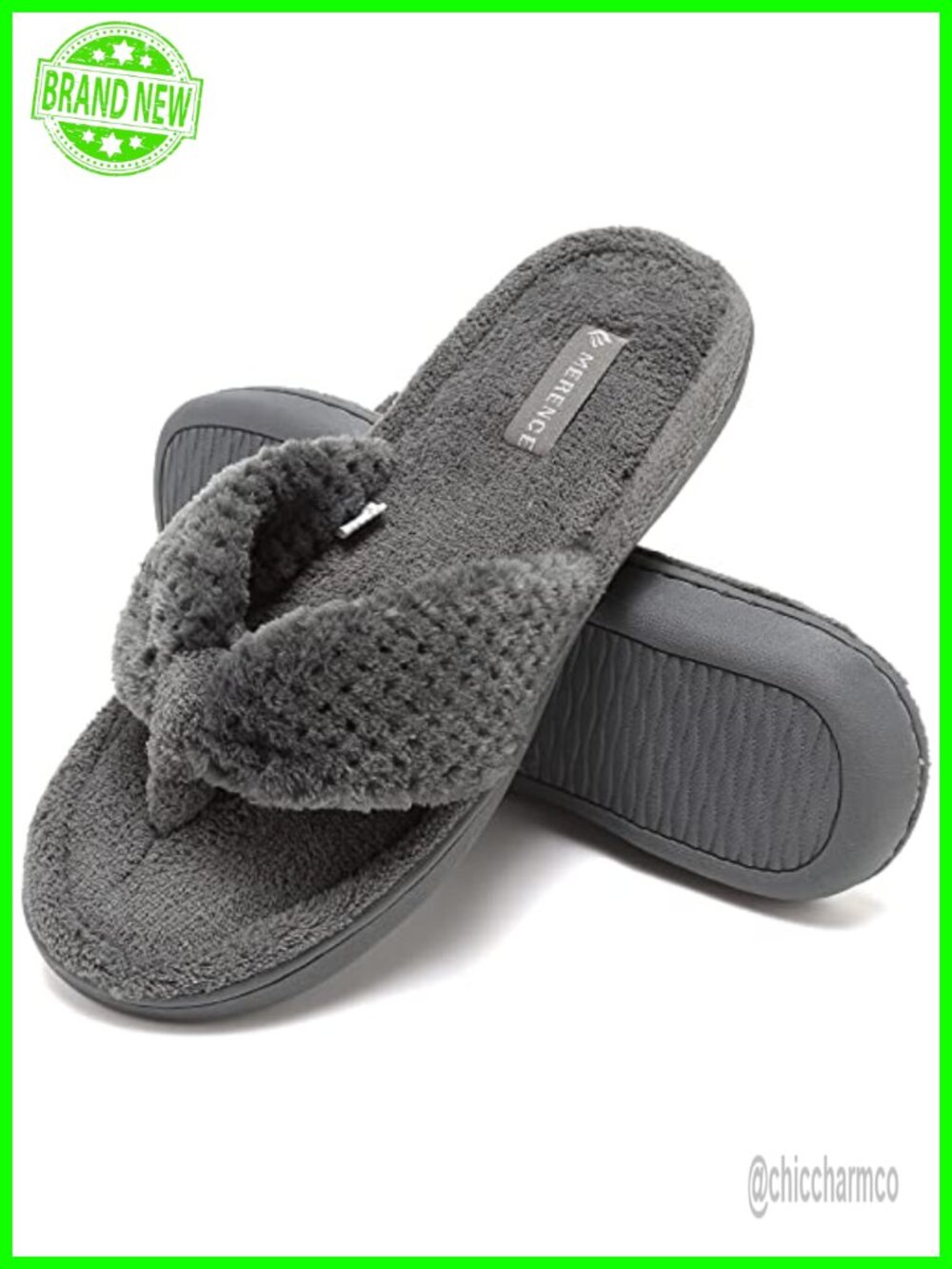 Cozy Memory Foam Spa Thong Flip Flops House Indoor Slippers Plush Velvet Lining